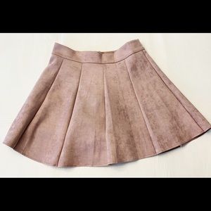 Pink suede skirt